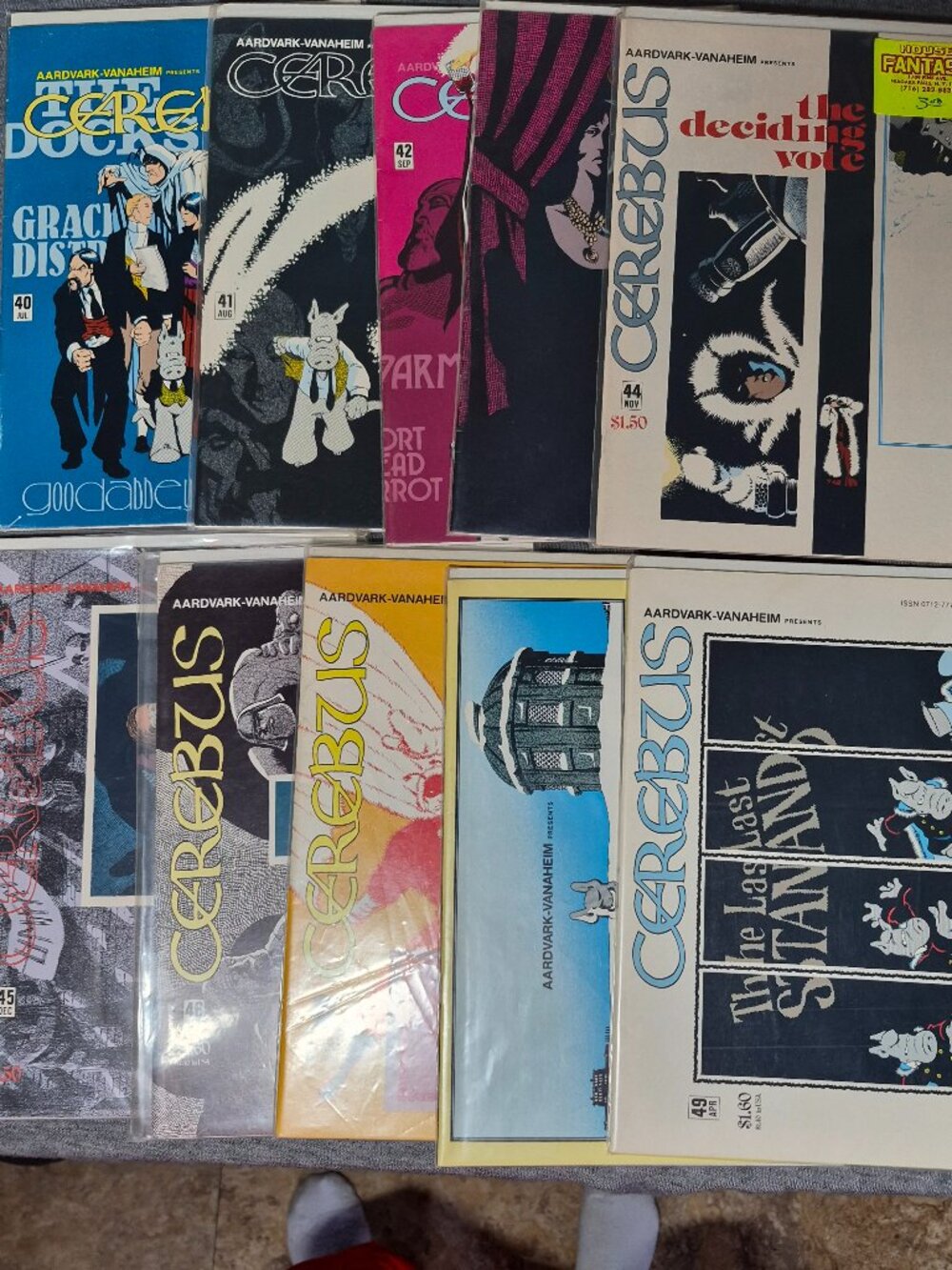 Rare 1980s Cerebus the Aardvark Comic Lot Issues 40 to 49 Dave Sim  PMB